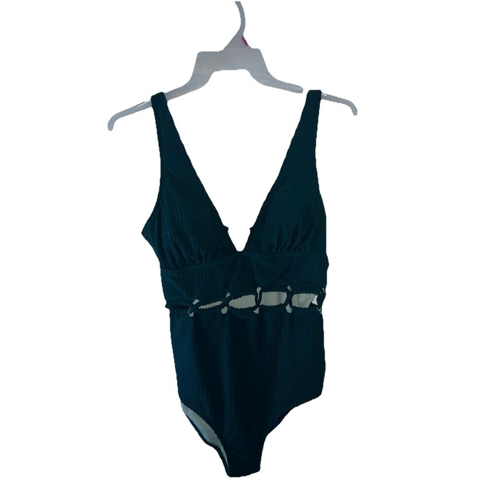 Women's Emerald Green One Piece cut out Swimsuit Bathing Suit Size XL